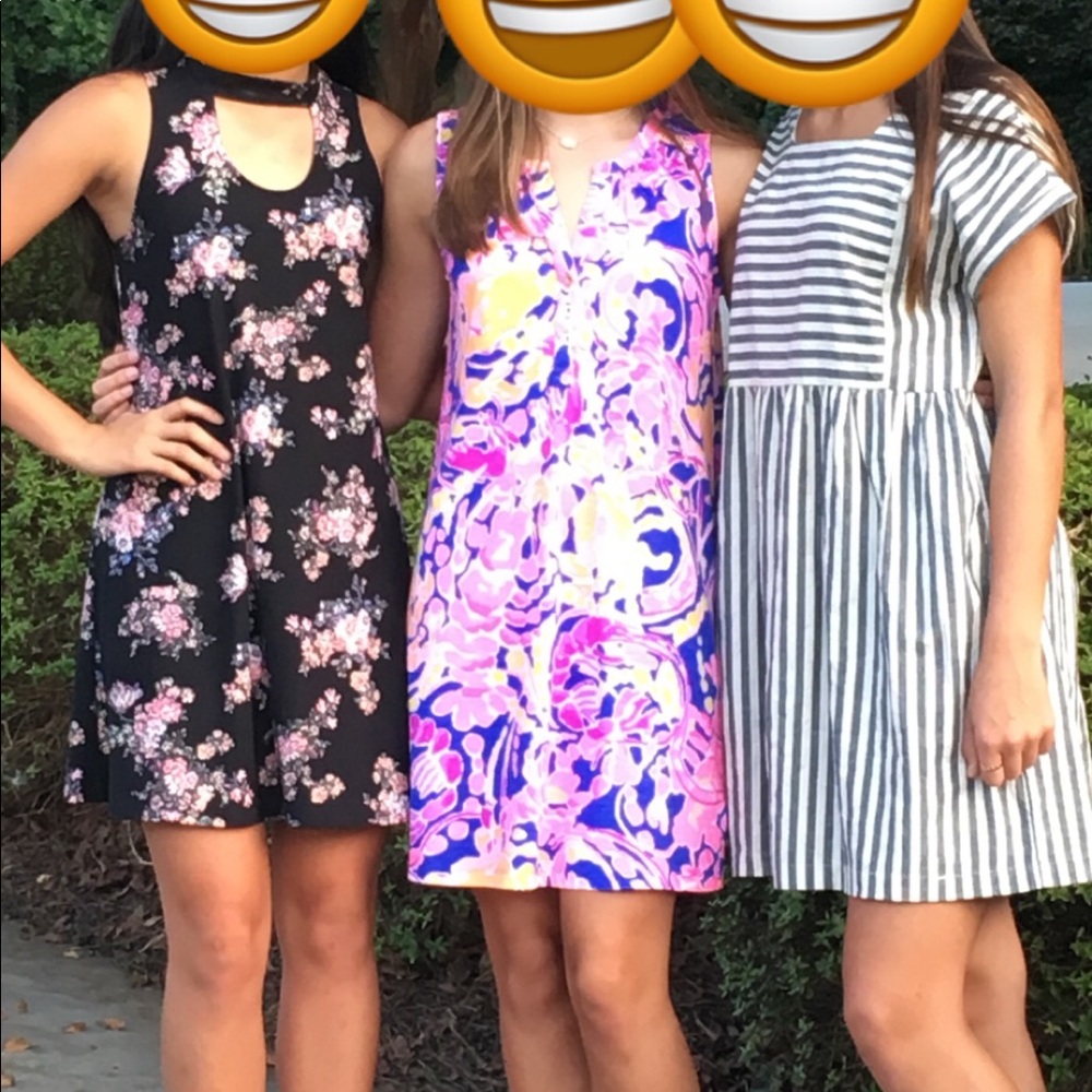 Black flowered dress